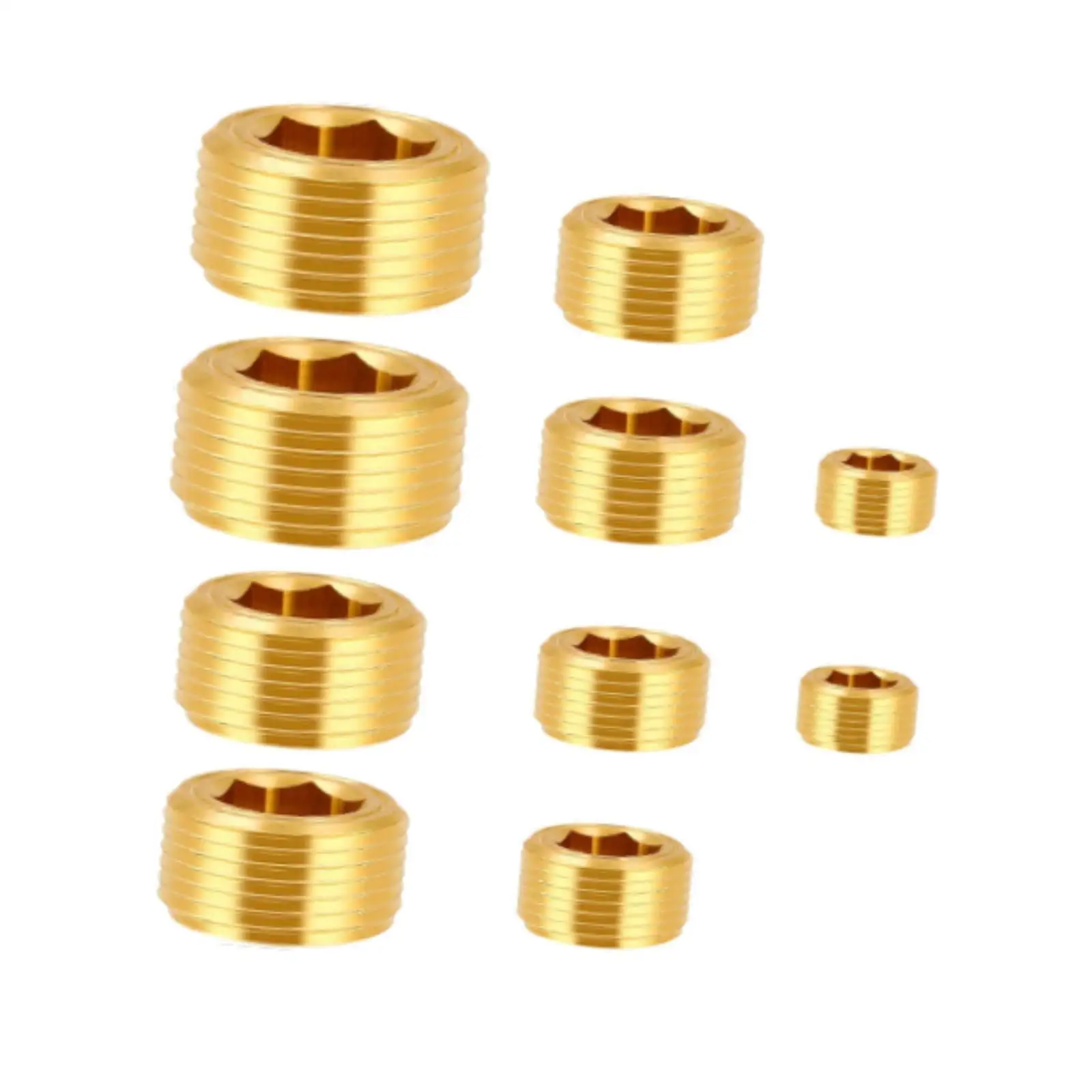 10Pcs Brass NPT Sturdy Hex Socket for Prevent Leakage Oil Gas