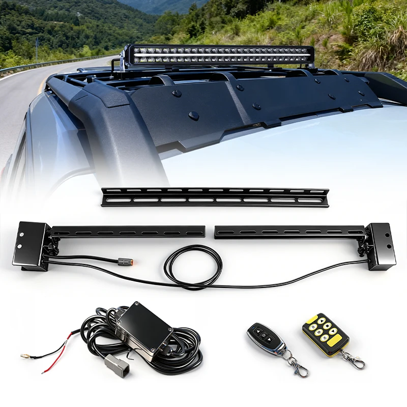 

HL Electric Tilt Bracket with Remote Control Adjustable Angle Foldable Mounting Base for Car Roof LED Light Bar off-road use