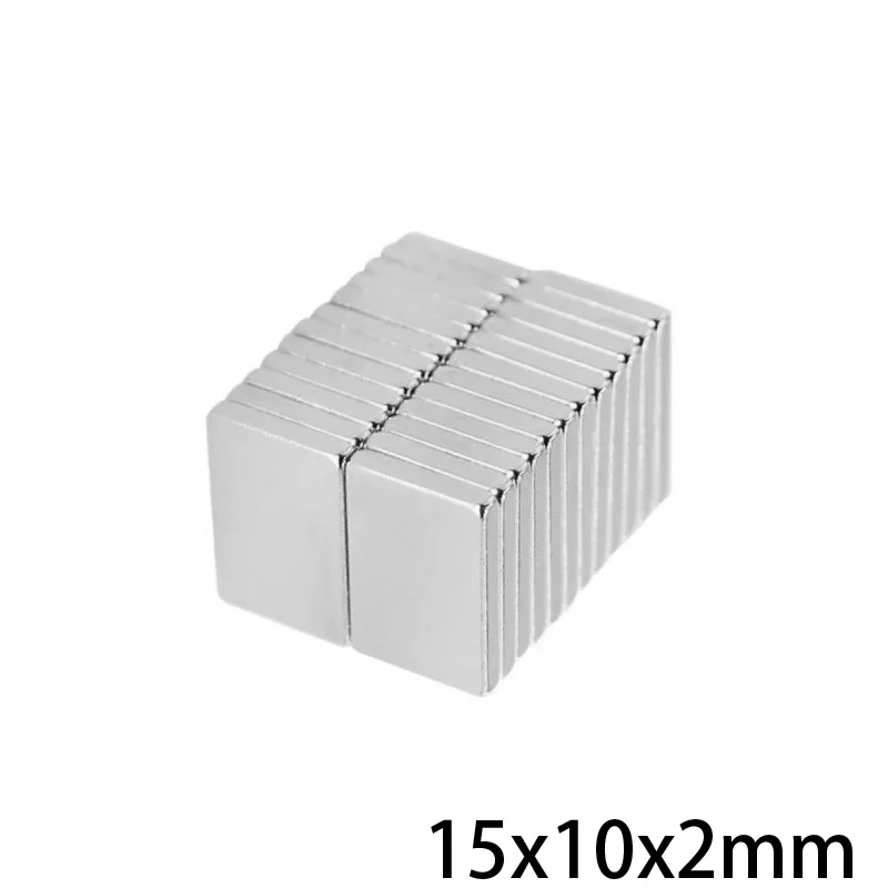 15X10X2 mm Bulk Sheet Neodymium Magnetic 15mm*10mm Strong NdFeB Magnets 15x10x2mm Block Rare Earth Magnet 15*10*2 mm