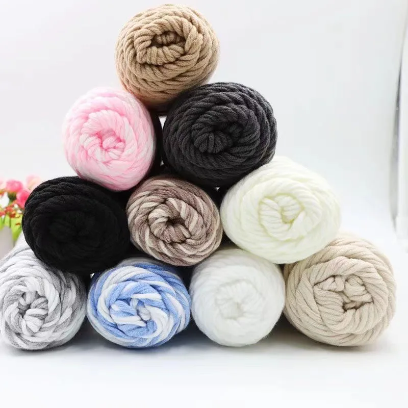 5pcs Lover\'s cotton wool hat scarf 8 strands milk cotton medium coarse baby wool hand-knitted rod knitting wool