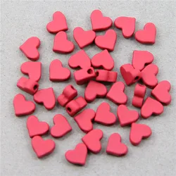 20pcs 5MM Electrophoretic red Heart Bead Red Color Spacer Beads for Bracelet Necklace Chain DIY Jewelry Making Findings
