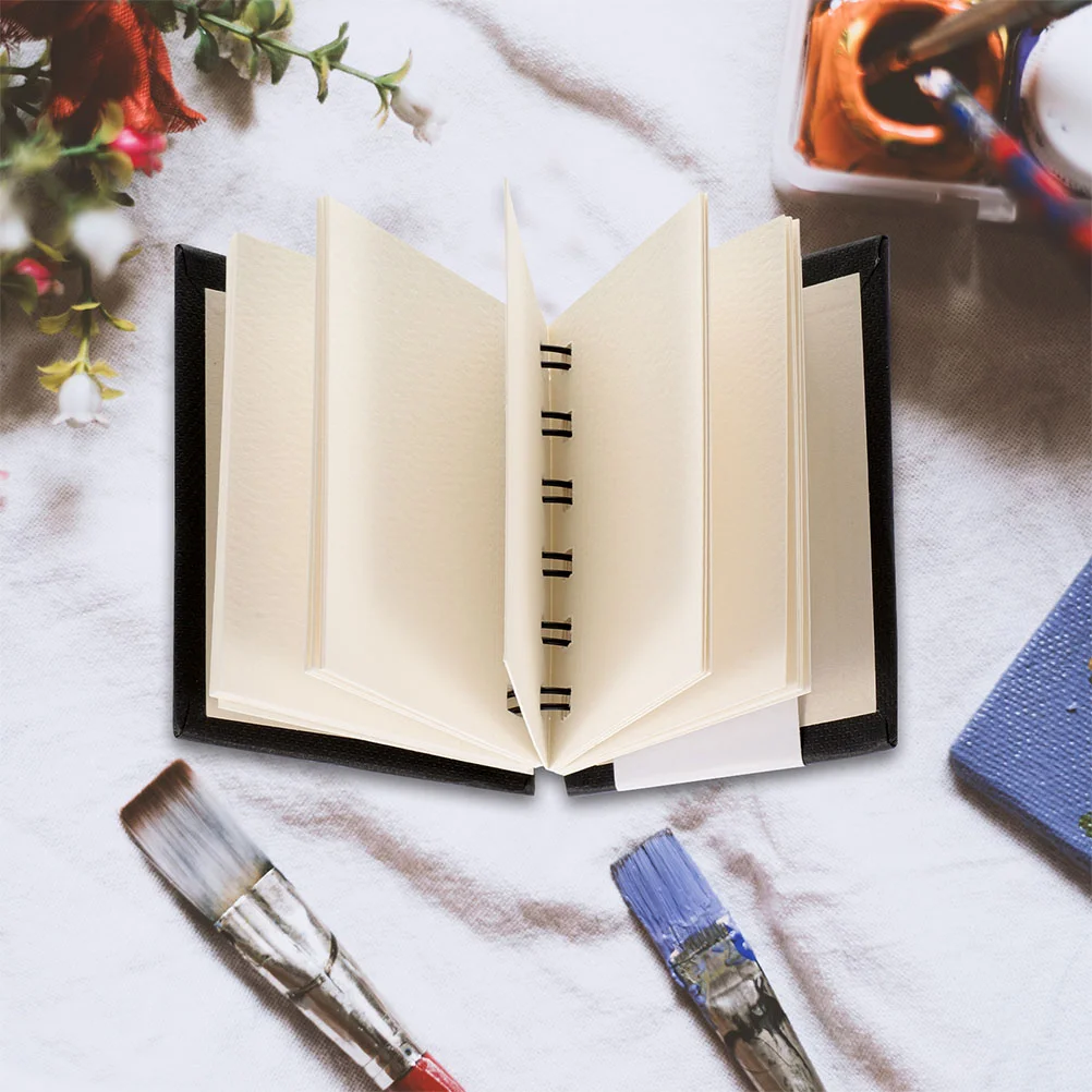 

2 Pcs Watercolor Painting Book Wood Pulp Paper Gouache Marker Sketchbook Hardcover Student Note Pad Creation Drawing Pad