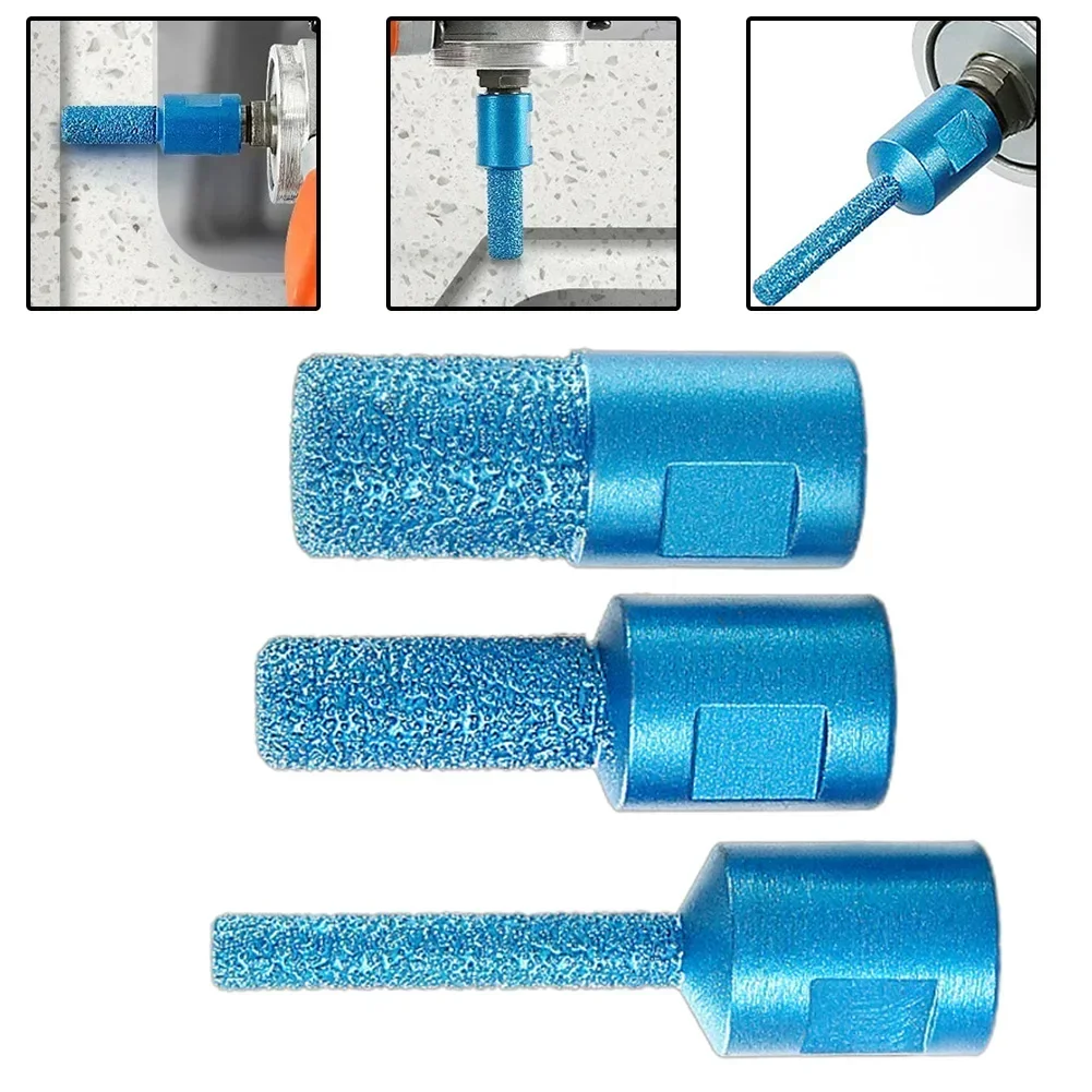 1pc Vaccum Brazed Polishing Bit M10 Thread Vaccum Brazed Diamond Finger Bit Milling Cutter For Ceramic Tile Milling Cutting