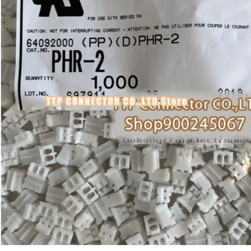 1000pcs/lot Connector  PHR-2  Plastic shell  2.0 Leg width2Pin  100% New and Origianl
