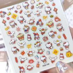 Yeni karikatür Sanrio tırnak Sticker HelloKitty melodi Nails mi Anime çıkartmalar tırnak sanat dekorasyon DIY çivi basın