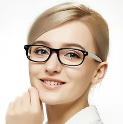 OCCI CHIARI Reading Glasses Frames For Women Acetate Myopia Clear Lenses Frames Optical White Eyeglasses Spectacles +1.0 W-CERIO