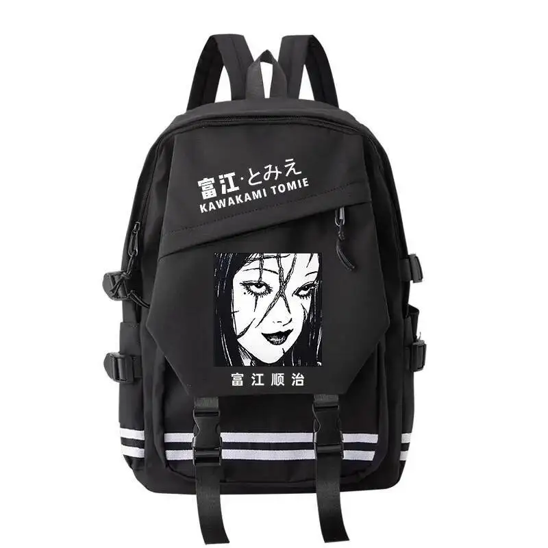 

Anime Game Black Stripes Itou Junji Tomie Kawakami Student School Bags Large Capacity Mochilas Backpacks For