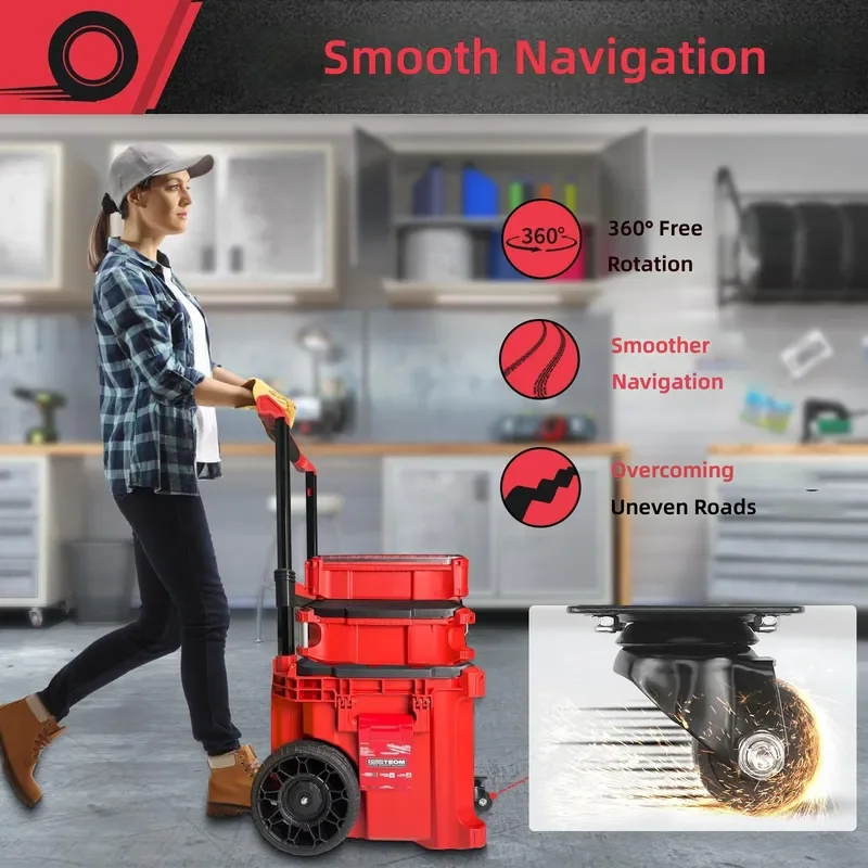 Steel Front Wheels Caster Kits Rolling Toolbox Accessories Heavy Duty Swivel Casters for Tool Chest Cabinet Hardware Upgrade