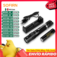 Sofirn SP31 V2.0 Powerful Tactical LED Flashlight 18650 XPL HI 1200lm Torch Light Lamp with Dual Switch Power Indicator ATR