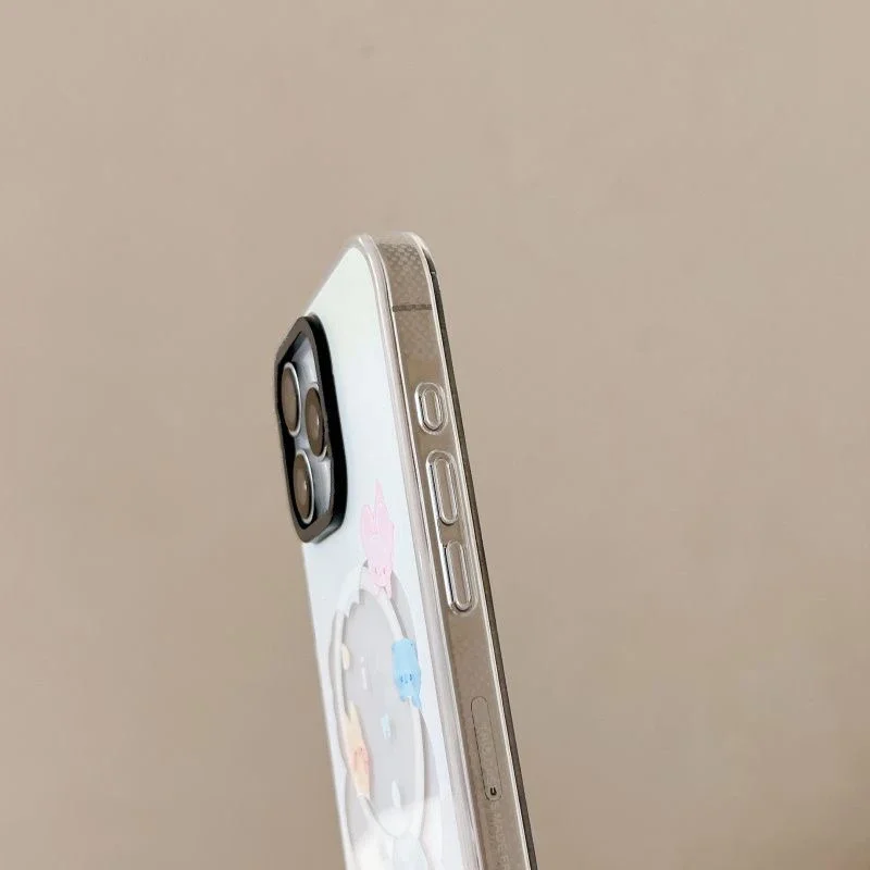 Cute Cartoon Cloud Boy Transparent Border Magnetic IPhone 13 14 15 16 Pro Max Case