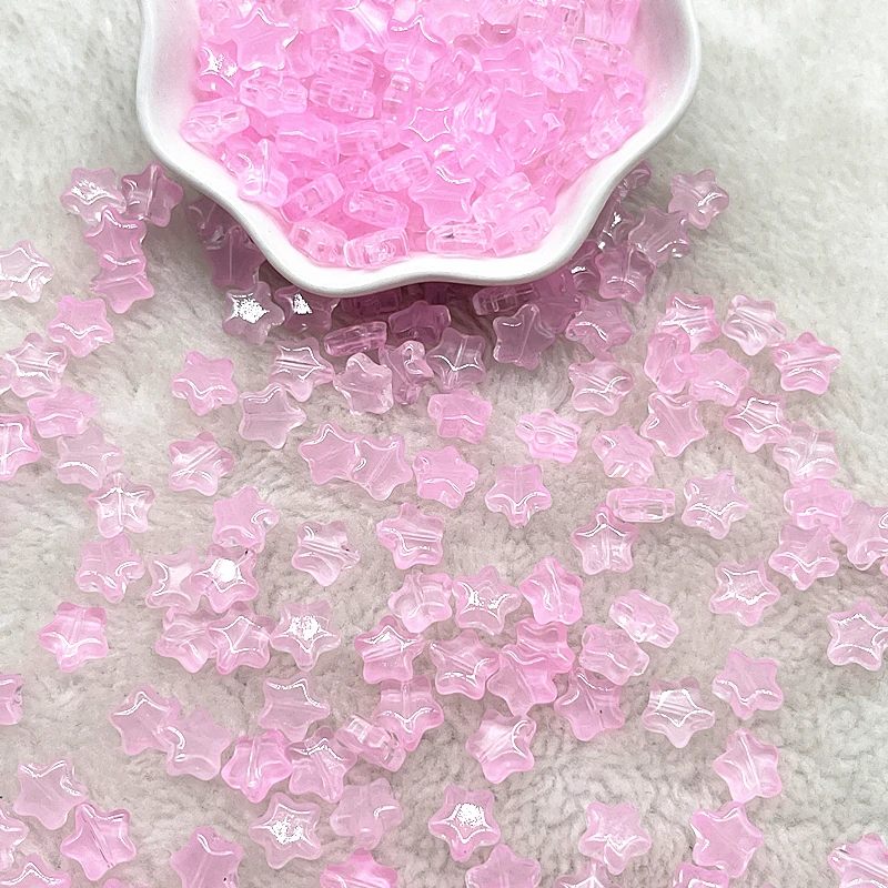 الخماسية نجمة ماتي الزجاج الخرز ، الملونة ، فاصل فضفاض ، صنع المجوهرات ، أساور اليدوية ، أقراط ، جديد ، 30 قطعة ، 8 مللي متر