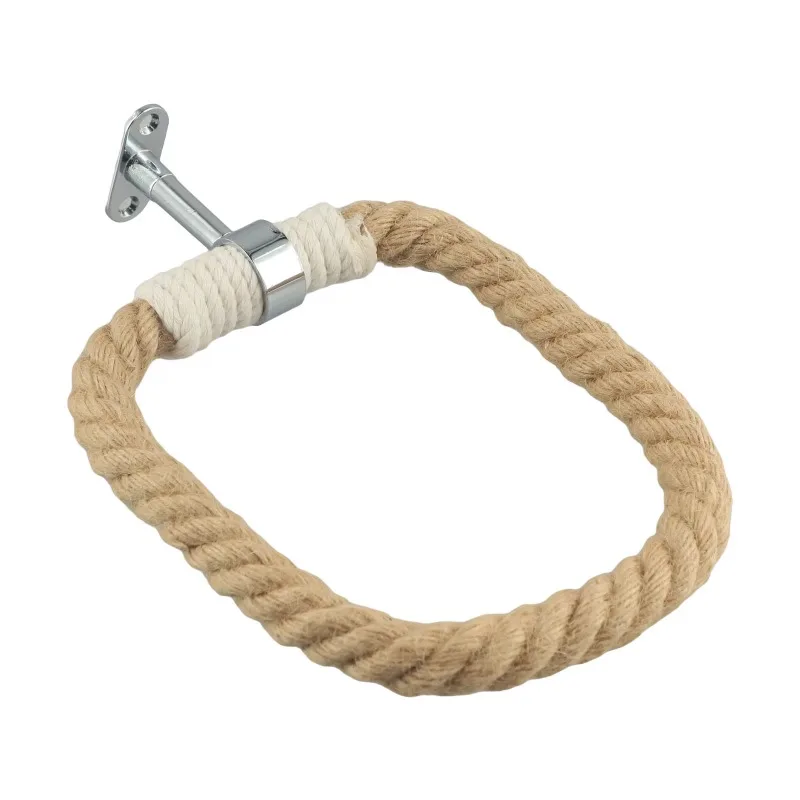 

1 шт. настенный держатель для полотенец и вешалка для одежды из железа в рустикальном стиле с веревкой из конопли, для ванной комнаты, для дома