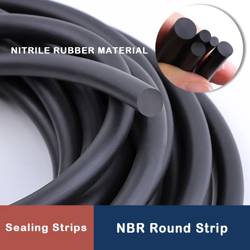 

2/5/10m NBR Sealing Strip Dia 1 2 2.5 3 4 5 6 7 8 9 10mm Black Solid Oil Resistance Round Nitrile Rubbe Strips Door Seal