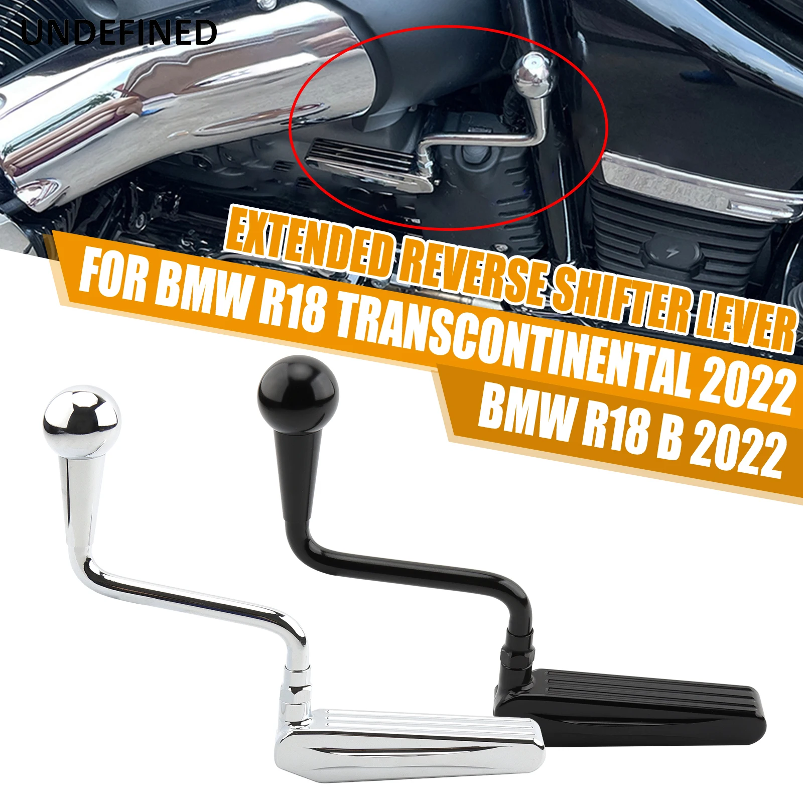 

Motorcycle Extended Reverse Lever For BMW R18 Transcontinental 2022 R18 B 2022 Aluminum Black Chrome Extend Gear Shifter Levers