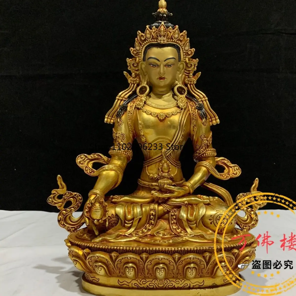 One foot of Jizang King Bodhisattva pure copper gilt Buddha statue household direct sales wholesale