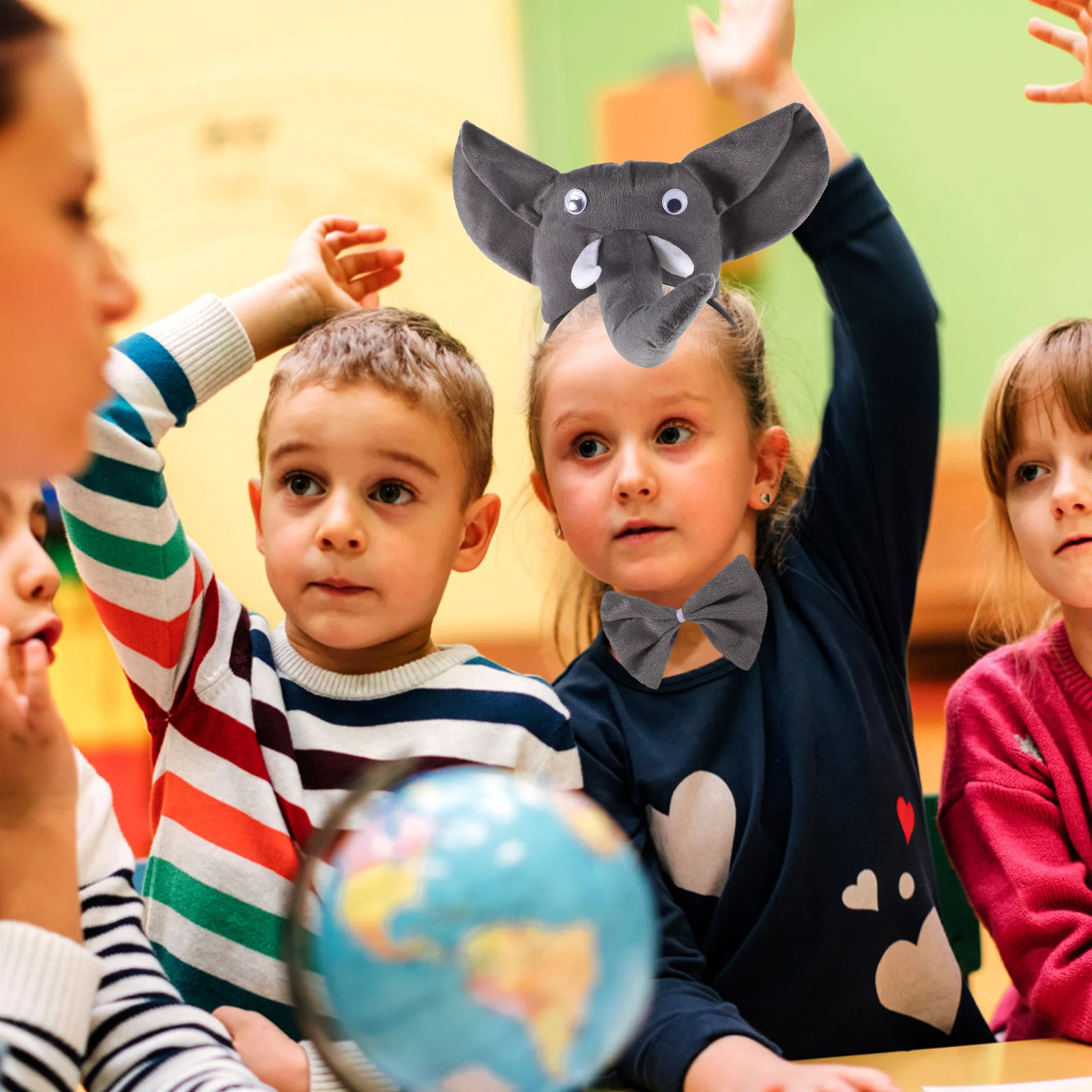 1Set Elephant Costume Kit Funny Elephant Ear Headdress Party Supplies Cosplay Props Festival Carnival Decor Accessories