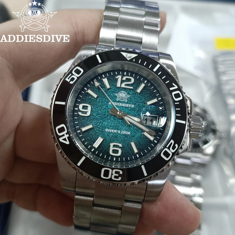 

ADDIESDIVE 41mm New Men's Watch Luxury Ceramic Bezel Fashion Quartz Watch Diving 200m Waterproof Ultra BGW9 Luminous Watches