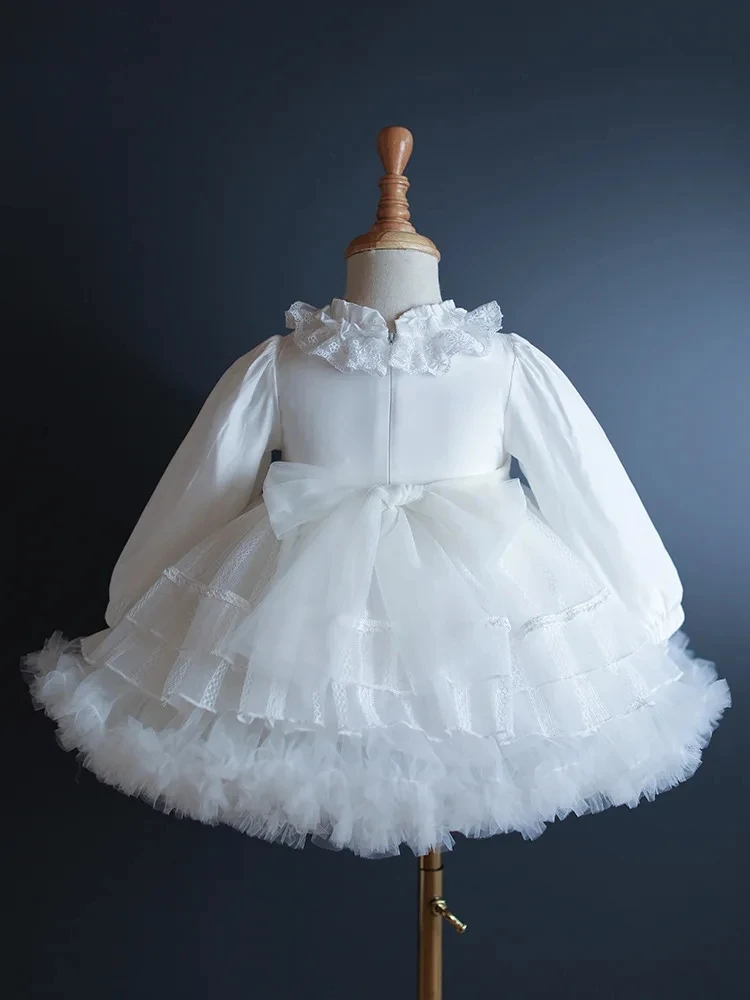 Robe de princesse élégante pour filles avec nœud papillon, robe de reconstitution historique pour enfants, costume en dentelle pour enfants, fête de mariage pour enfants, nouveau