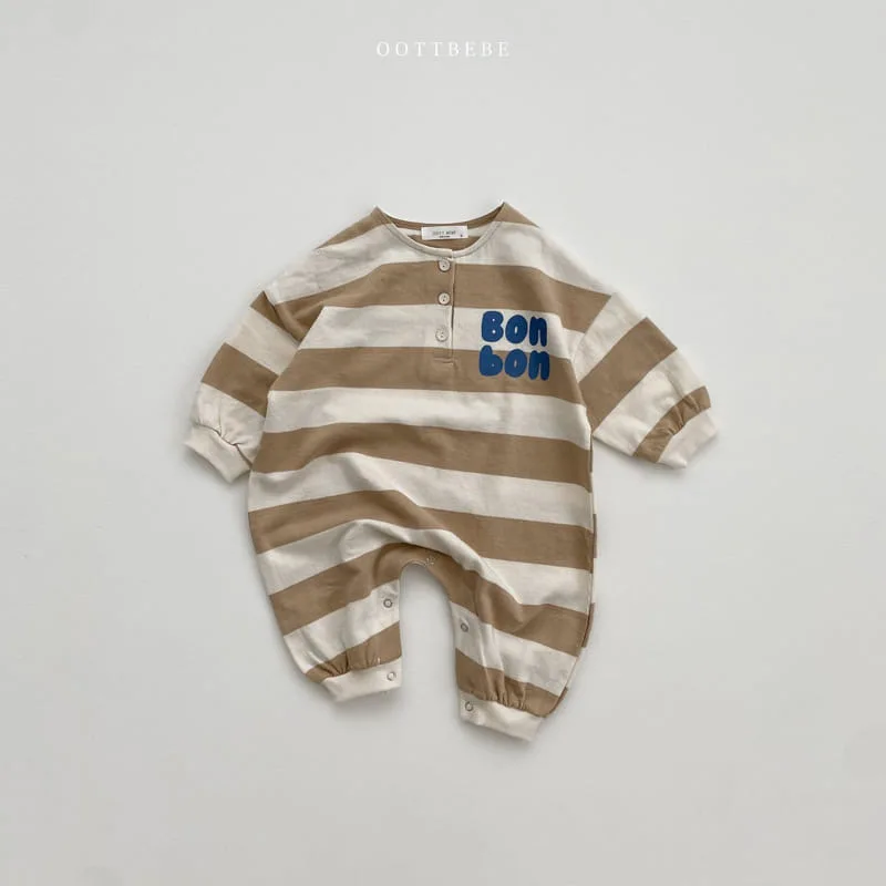 2025 New Newborn Infant Long Sleeve Casual Romper Cotton Baby Striped Jumpsuit Autumn Fashion Letter Print Boys Girl Clothes