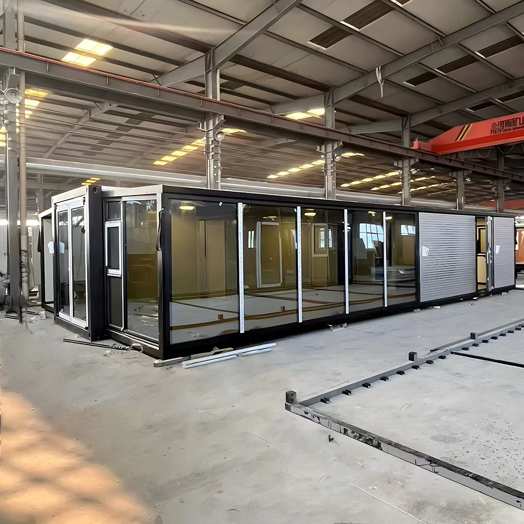 Casa Modular Prefabricada a Prueba de Huracanes, Expandible de 40 Pies a 20 Pies, con 5 Dormitorios, Construcción Prefabricada