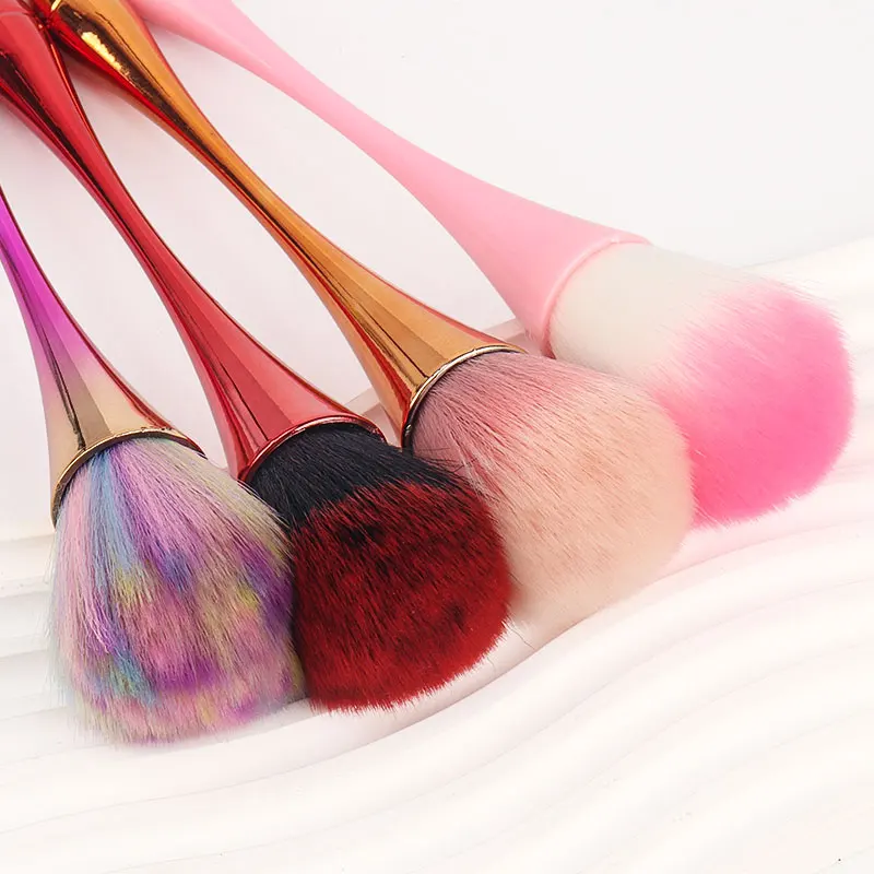 Pincel de maquiagem profissional colorido, grande, macio, pó de cabelo, blush, contorno, não derramamento, pó solto, ferramentas cosméticas faciais