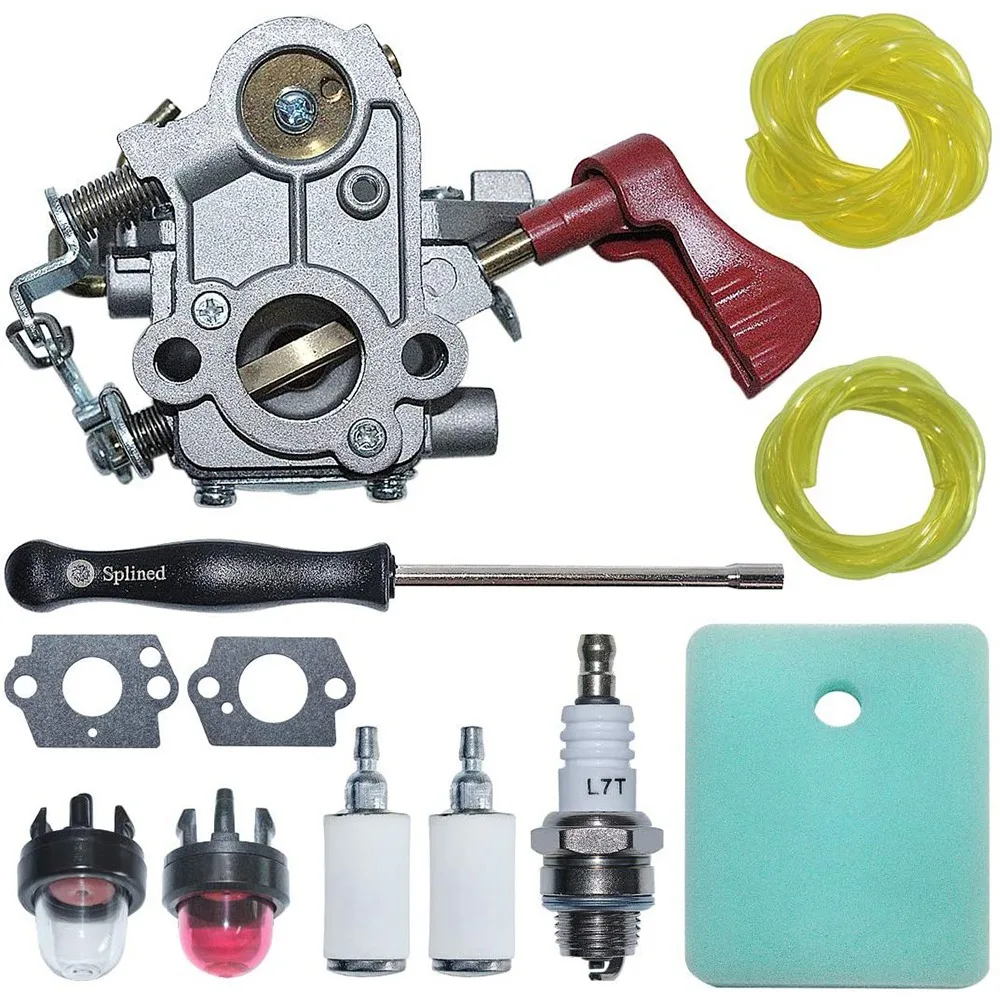 C1M-W44 Carburetor Carb With Air Fuel Filter Line Kit For Poulan 33CC PP333 PP330 PPB330 PP133 Gas Trimmer