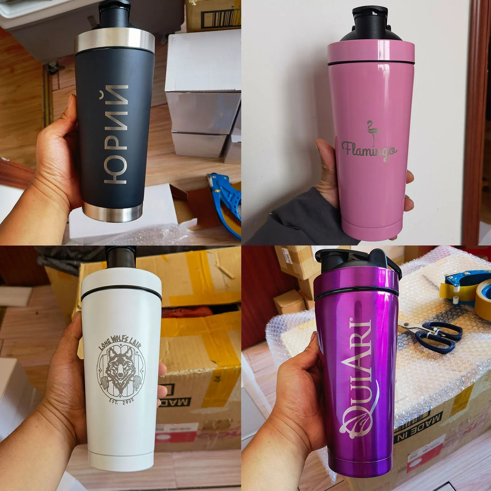 Botellas agitadoras de proteínas para mezclas de proteínas, regalo de cumpleaños para amigo, Bff, personalizado con un nombre o texto de su elección