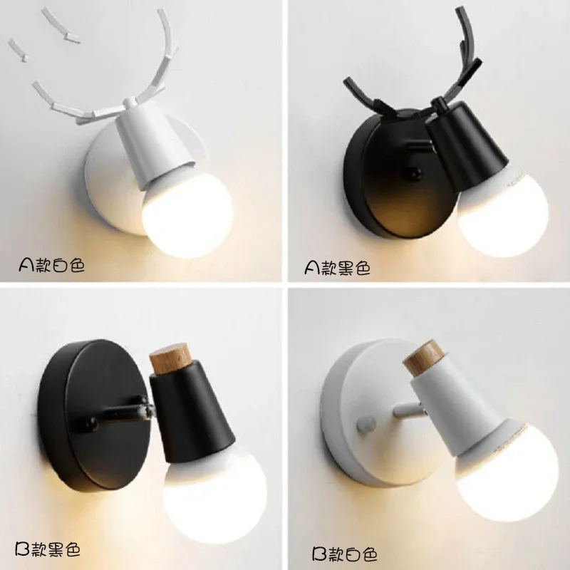 

Европейская прикроватная лампа, лаконичная оригинальность, кофе-бар, телевизор, фон, украшение стены, индивидуальный светодиодный настенный светильник с головой оленя