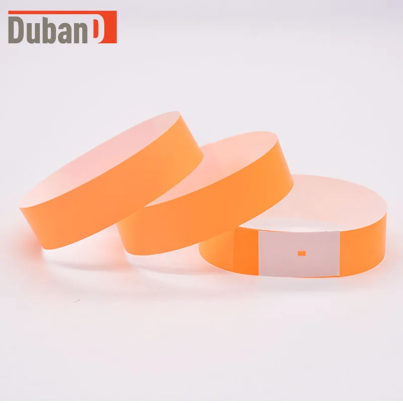 Pulsera desechable de papel sintético para hombre y mujer, brazalete universal, colorida, sin correa, 100 unidades