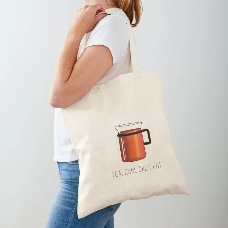 Tea, Earl Grey, Hot - Captain Picard, Star Trek TNG, (light backgrounds) Tote Bag