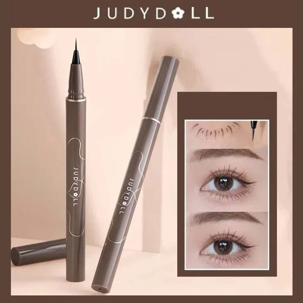 Judydoll lápis delineador líquido preto ultrafino, à prova d'água, secagem rápida, maquiagem de olhos de longa duração, caneta delineadora suave, cosméticos