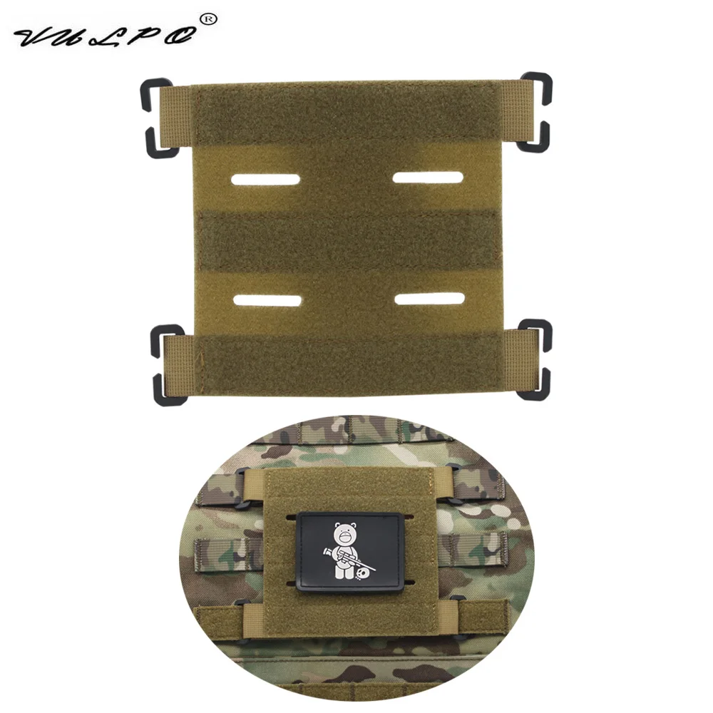 VULPO Tactical Vest Molle System Hook&Loop Converter Ribbon Adapter Panel For Attching ID Patches DIY Patch Badge