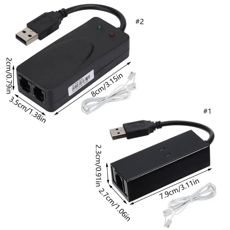 USB 2.0 56K Fax Modem, 56K External Modem, USB 56K External Dial Up Voice Fax Data Modem Fit for Win7 Win8 Win10 XP