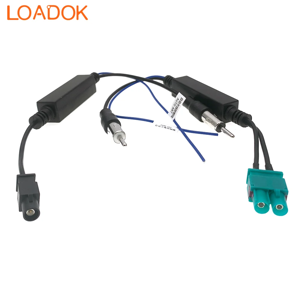 Car Radio Audio Antenna Signal Amplifier Cable Male Double FAKRA FR Din Male Aerial Adapter Cable For Audi VW Volkswagen