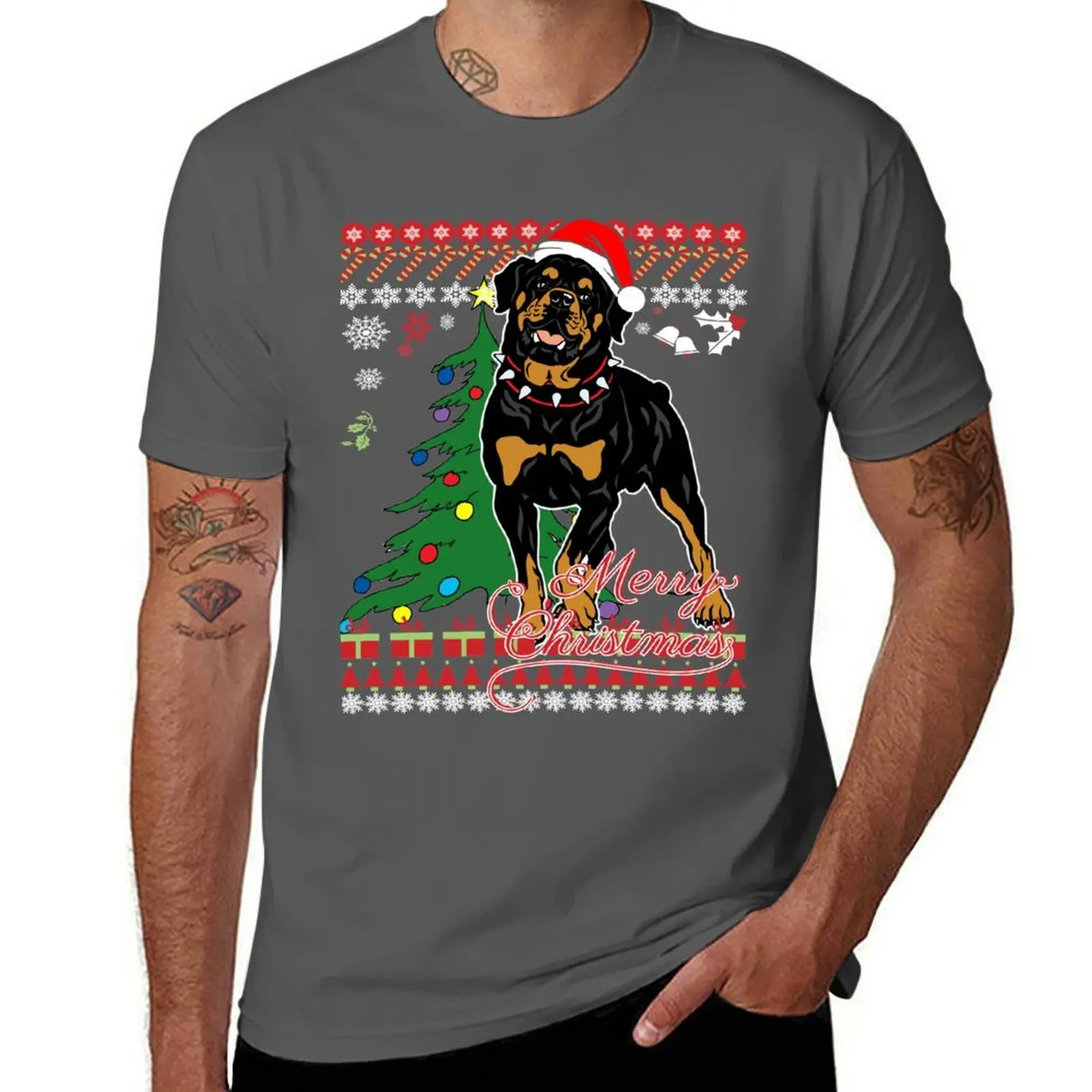 سترة عيد الميلاد القبيحة لمحبي الكلاب روتويللر هدية عيد الميلاد-تي شيرت للسيدات تي شيرت رجالي تي شيرت للرجال تي شيرت غير رسمي