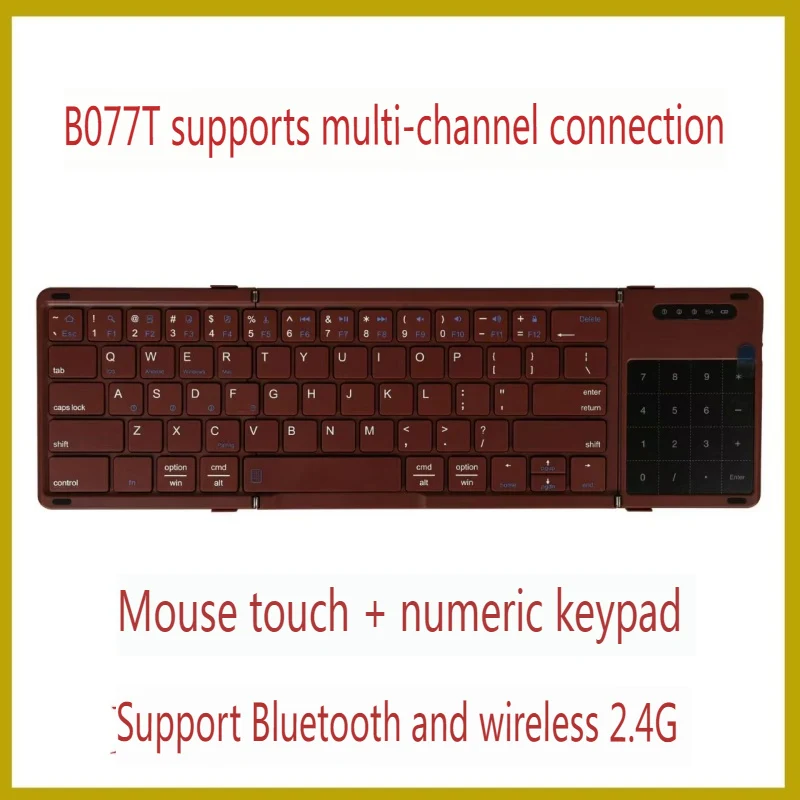 

Складная клавиатура, 3-канальная Bluetooth 5.1, беспроводная портативная клавиатура из искусственной кожи для Windows, Android, IOS, планшета, Ipad, телефонная клавиатура
