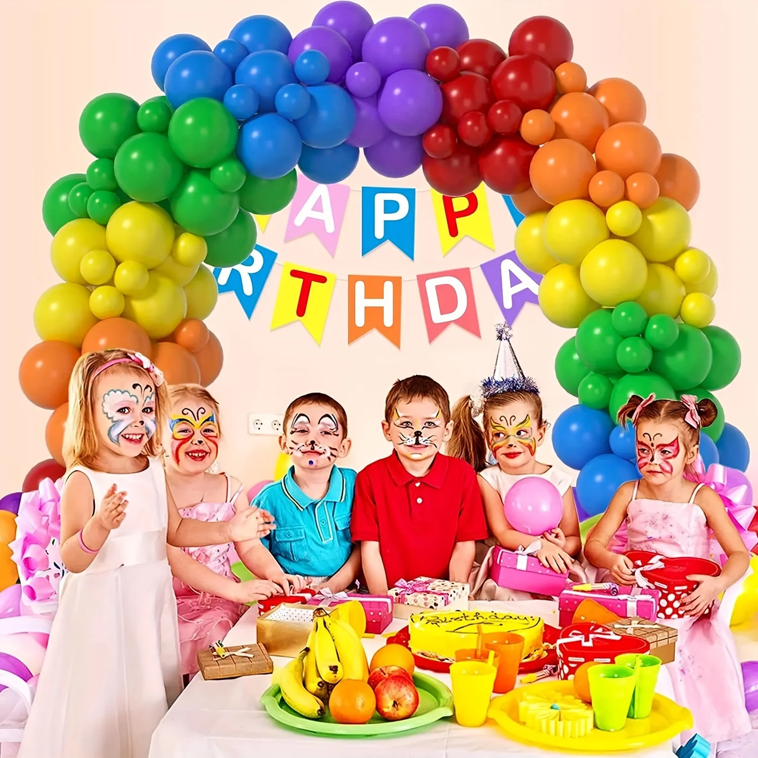 177pcs, Rainbow Balloon Garland Arch Kit, Mixed Sizes Various Color Balloons For Kids Birthday Party Baby Shower Wedding Decor