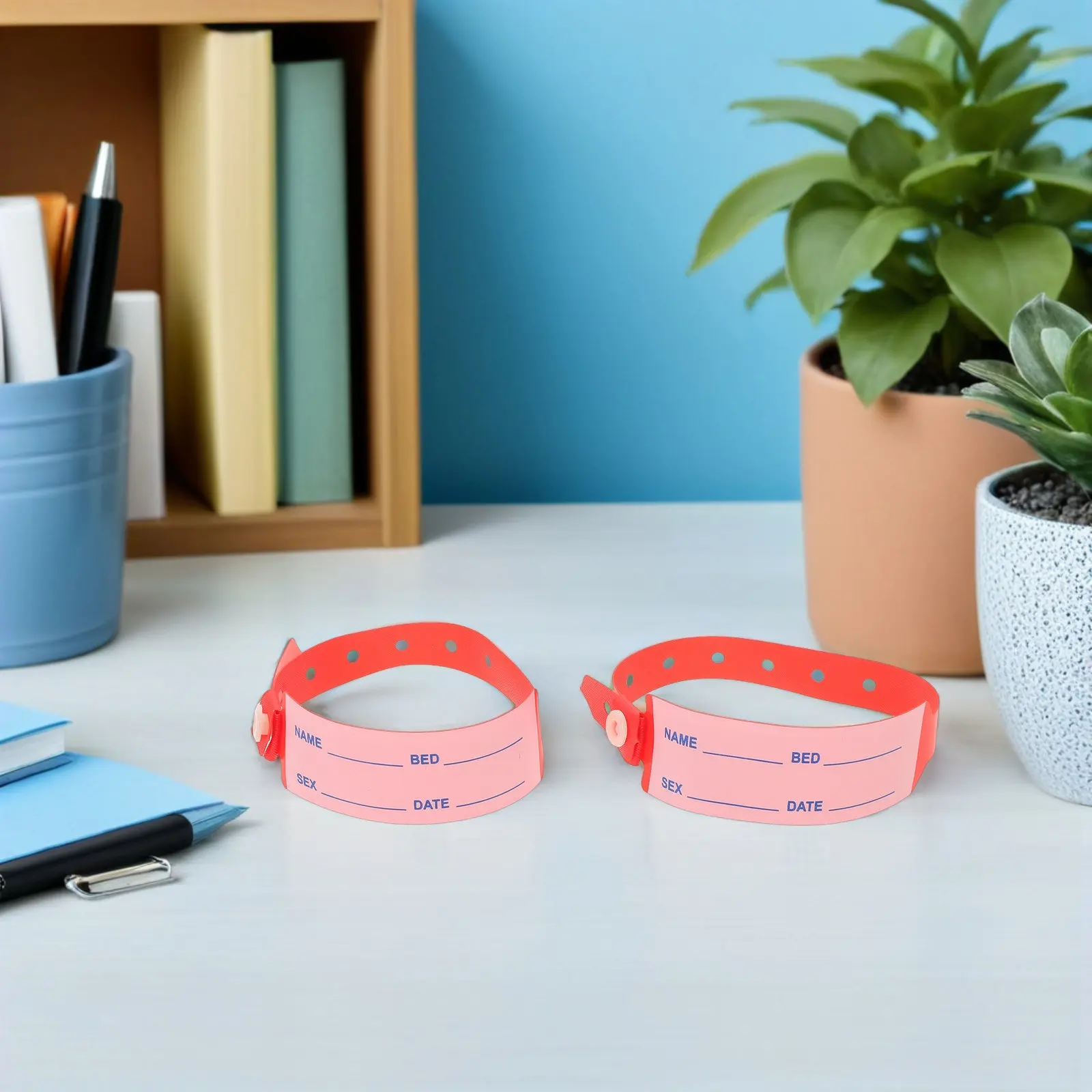 100Pcs Patient Id Wristbands Disposable Bracelet Hospital Identification Bands Writable Label Waterproof Nursing