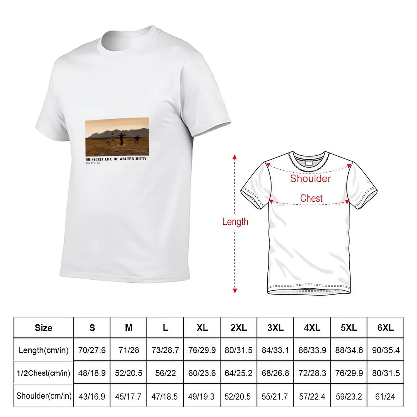 The Secret Life of Walter Mitty Movie Poster T-Shirt quick-drying plus sizes boys whites mens tall t shirts