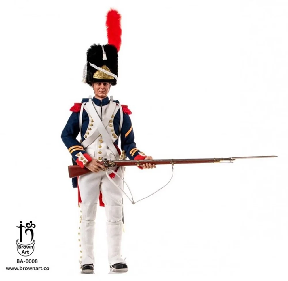 1/6 BROWN ART BA-0008 Napoleon Emperor Guards Soldier Year 1812-1815 Pełny zestaw ruchomych figurek akcji Prezent dla fanów zbierających