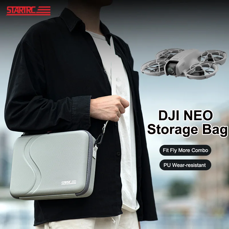 STARTRC Carrying Case for DJI Neo Portable PU Storage Protective Bag for DJI Neo Fly More Combo Accessories