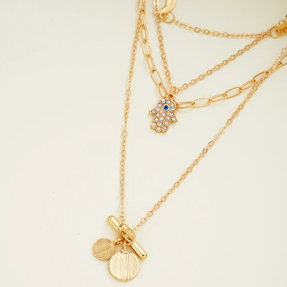 Bohemian Gold Color Multilayer Handmade Chain Vintage Fashion Crystal Pendant Necklaces Sets Jewelry For Women Accessories 2024