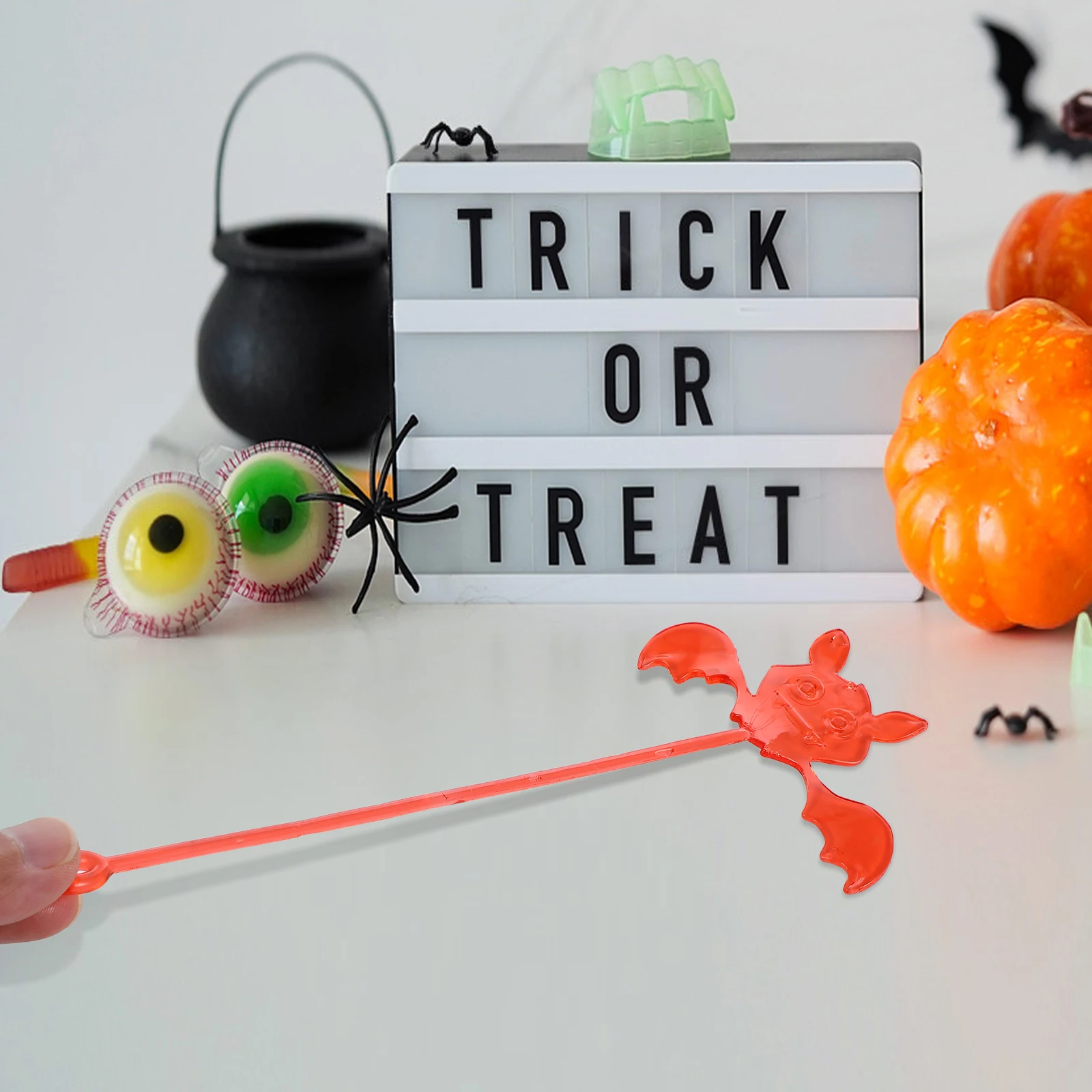 

60pcs Sticky Bats Halloween Favors Kids Goodie Bag Stuffers Stretchy Prank Props Wall Adhesive Party Supplies Stretchy For