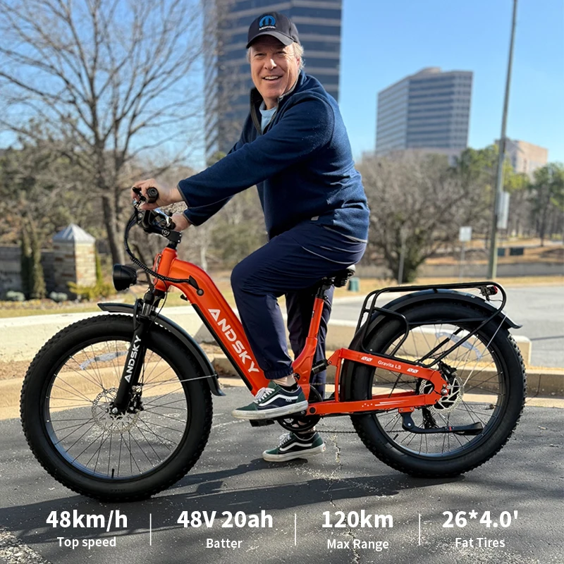 ANDSKY Gravita LS City Commuter Electric Bicycle 80Miles Long Range 48V 20AH Removable Battery 32MPH 1300W Motor 90Nm Powerful Torque Electric Bike for Adults E-bike with 6-Piece Kit - view 3