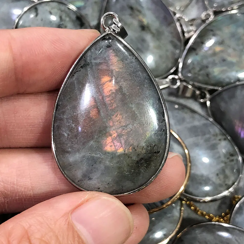 

1pc Labradorite Teardrop Pendant Natural Stone Gemstone Water Drop Quartz Crystals Crystal Stones Reiki Home Decoration Chakra