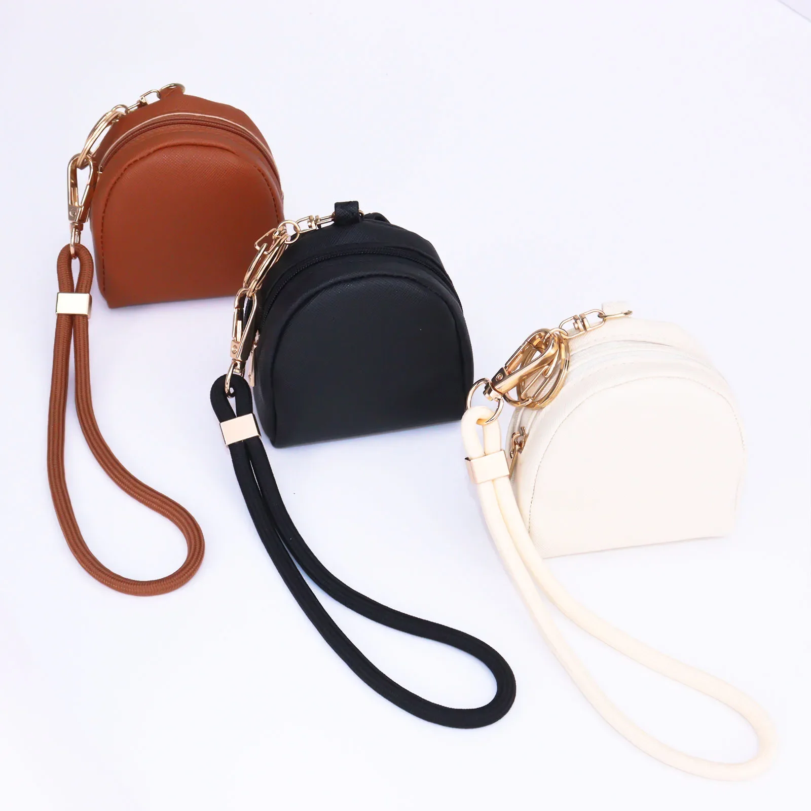 Mini mochila chaveiro de pulso bonito saco de cosméticos couro do plutônio saco de maquiagem chave batom saco de moedas organizador de cabo de dados