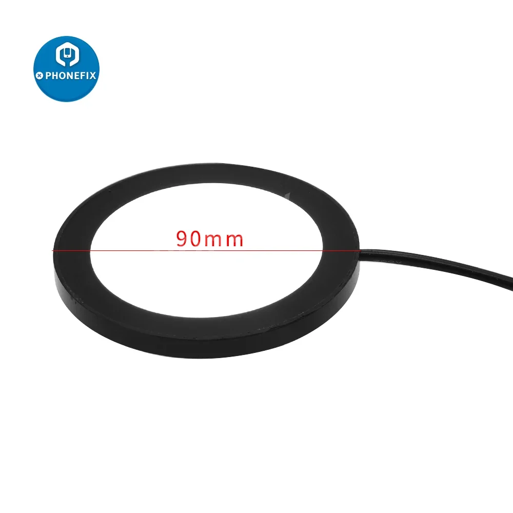 Imagem -05 - Brilho Ajustável Microscópio Anel Led Inferior Fonte de Luz Backlight Iluminador para Microscópio Trinocular Eliminar Sombra