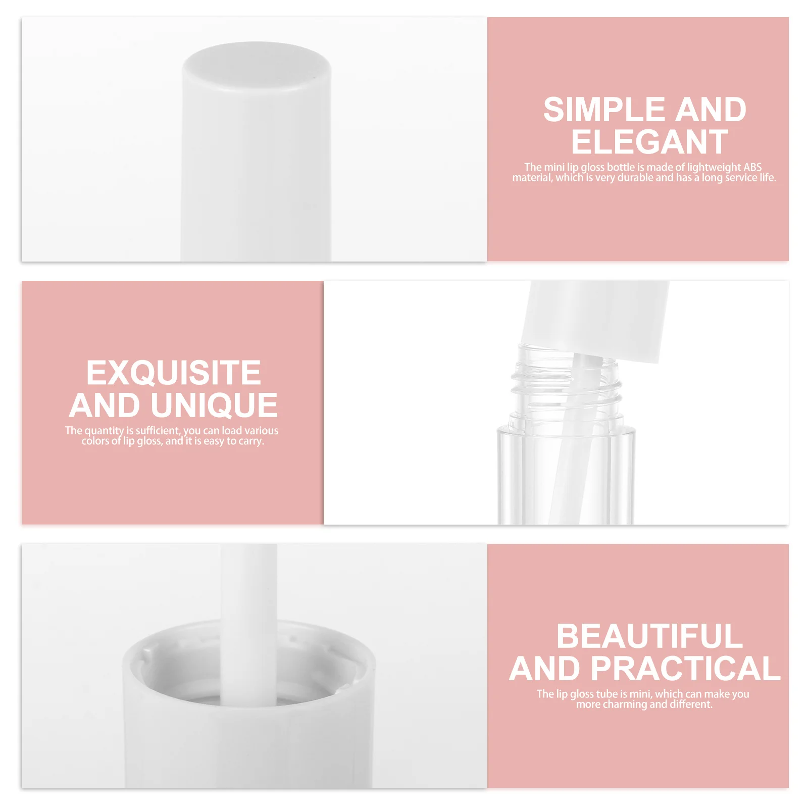 10 قطع من أنابيب ملمع الشفاه الصغيرة سعة 3 مل قابلة لإعادة التعبئة، حاويات ملونة محمولة للسفر والاستخدام اليومي، زجاجات بلسم الشفاه وقوارير ملمع الشفاه