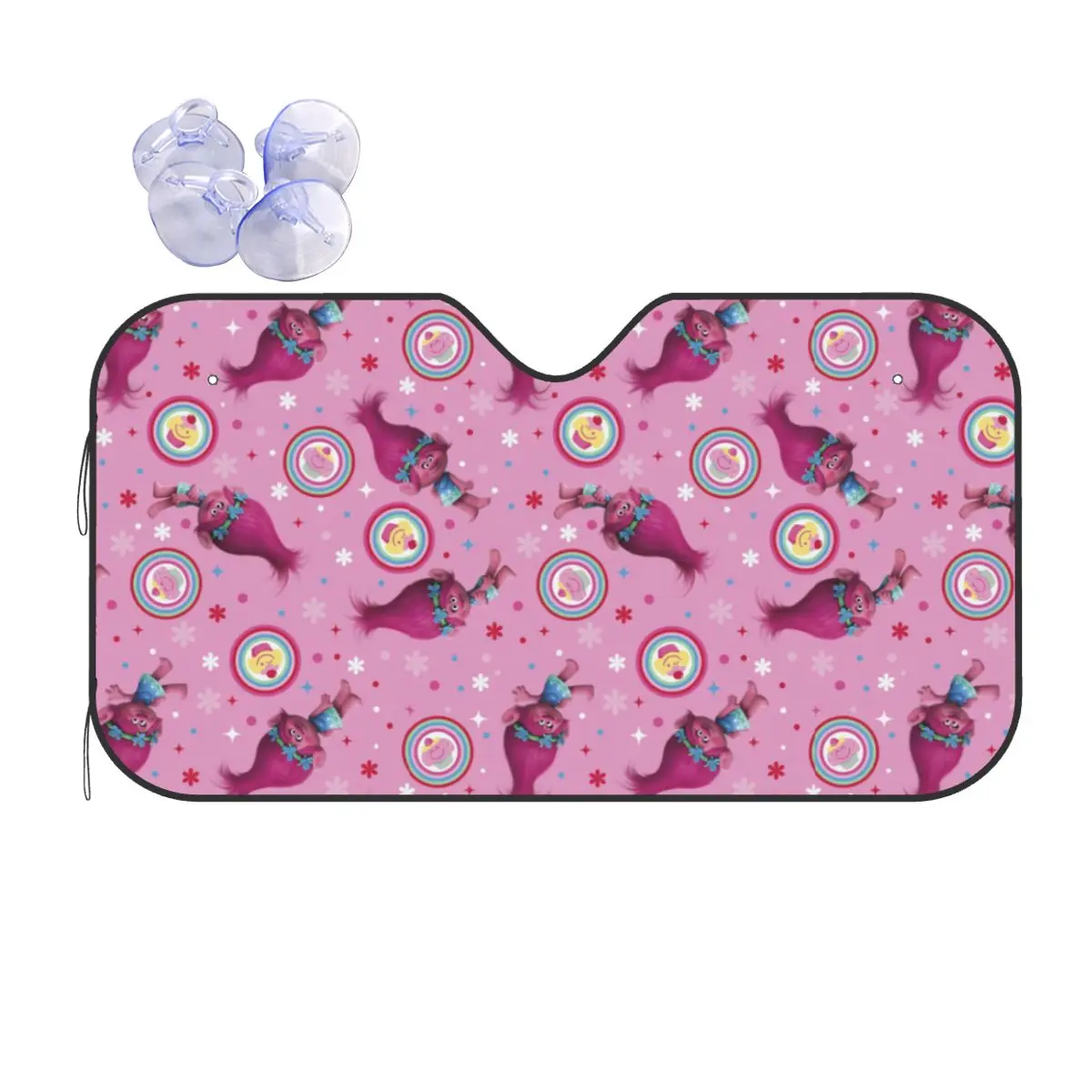 

Custom Trolls Wallpaper Cartoon Car Windshield Sunshade Foldable Sun Blocker Car Window Shades