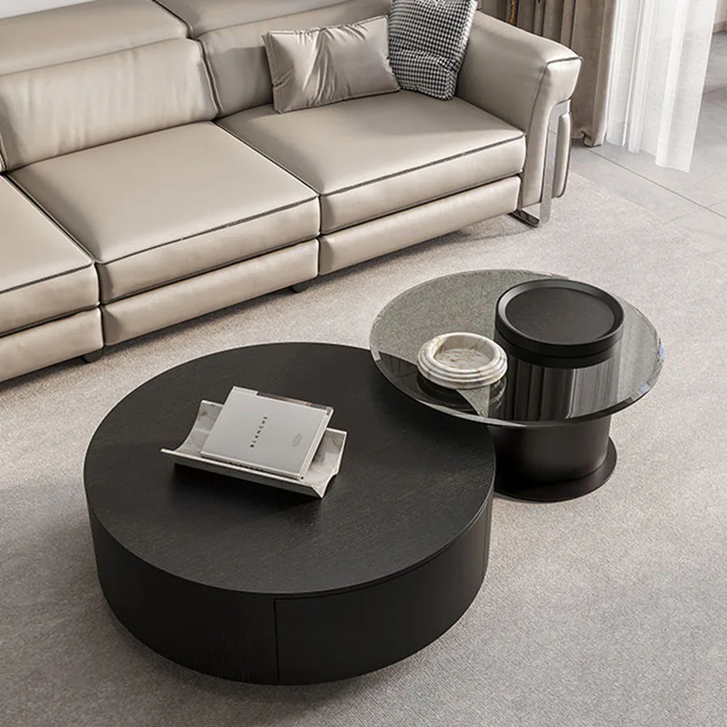 

Nesting Coffee Table Modern Luxury Round Drawer Type Elegant Living Room Center Table Designer Mesa Posta House Furniture MQ50CJ